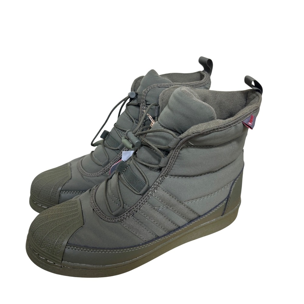 Adidas Kids 5.5 Superstar Boot J Olive Strata Green PrimaLoft Insulated IG2561